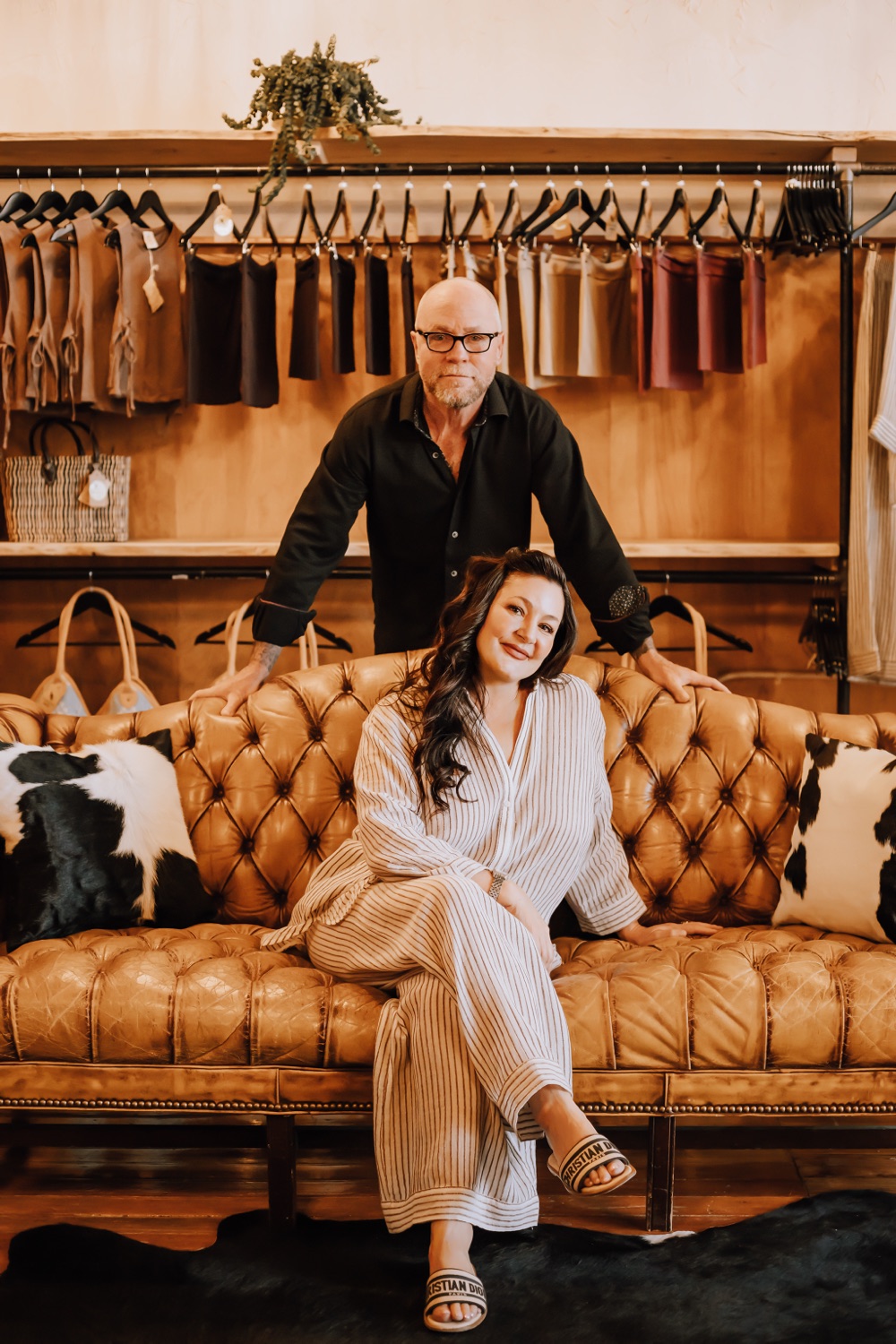 Bobby and Christina Siler, founders of The Velvet Vault, photographed inside their Cañon City flagship